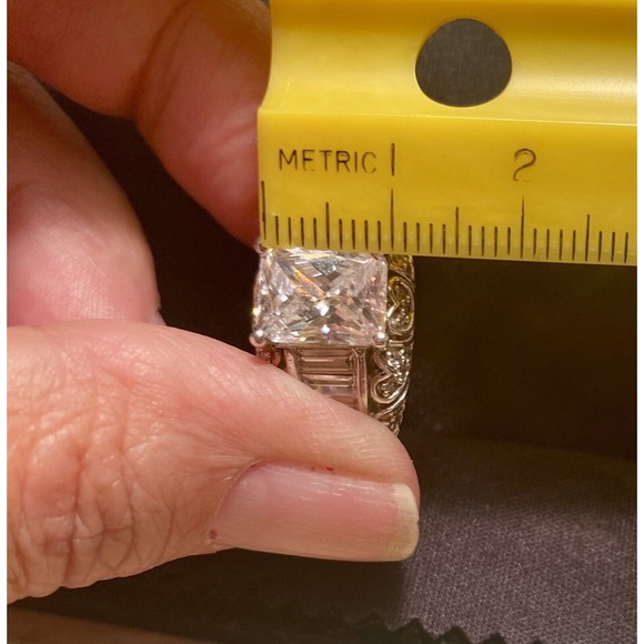 ❌sold❌KAY JEWELERS zirconia ACCENT STERLING SILVER COCKTAIL  Wedding RING 6 1/2 - Picture 10 of 12